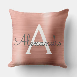 Nam de Gouden Geborstelde Naam van het Monogram Kussen