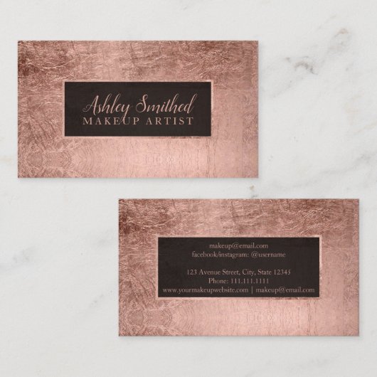 Nam eenvoudige faux van de typografie gouden visitekaartje (Voorkant / Achterkant)