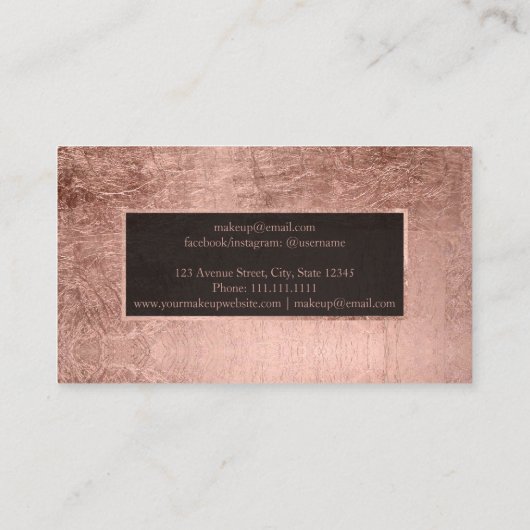 Nam eenvoudige faux van de typografie gouden visitekaartje (Achterkant)