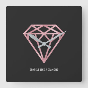Nam Gouden Diamant toe Vierkante Klok