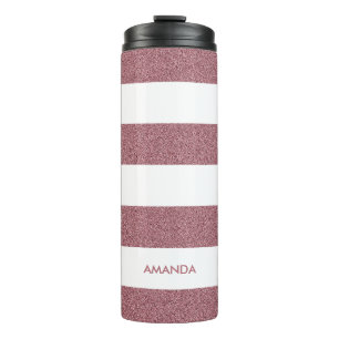 Nam Gouden Faux schitteren witte Streep toevoegen Thermosbeker