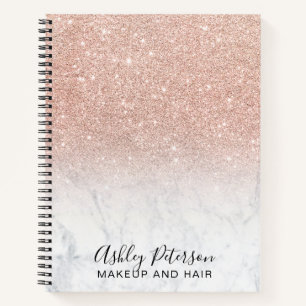 Nam gouden ombre roze wit marmeren make-uphaar toe notitieboek