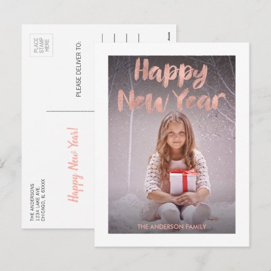 Nam het Briefkaart van de Foto van het Gouden (Voorkant / Achterkant)