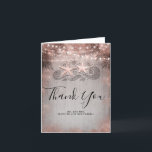 Nam het Gouden Huwelijk van het Strand van het Bedankkaart<br><div class="desc">Nam gouden de zeesterpaar toe van koordlichten het tropische strandhuwelijk u kaarten dankt</div>