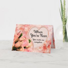 Nam het Hart van het Bloemblaadje - binnen Vers Feestdagen Kaart