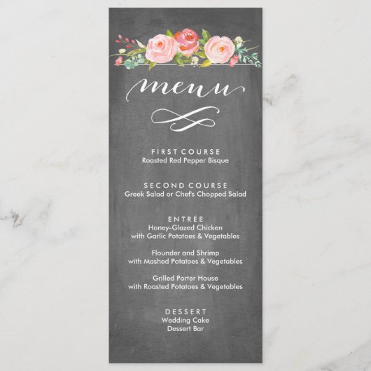 Nam Menu van het Huwelijk van de Tuin het Bloemen (Voorkant)