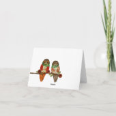 Nam Monogram Notecard van het Damast van Uilen het Notitiekaartje (Achterkant)