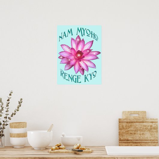 "Nam Myoho Renge Kyo"Boeddhisme Poster Print (Keuken)