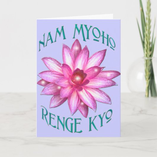 Nam Myoho Renge Kyo met het Ontwerp van de Bloem Kaart (Voorkant)