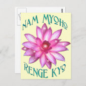 Nam Myoho Renge Kyo met Lotus Flower Design Briefkaart (Voorkant / Achterkant)