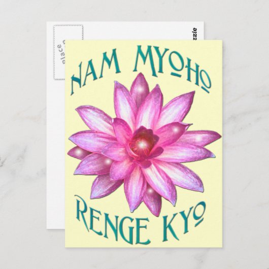 Nam Myoho Renge Kyo met Lotus Flower Design Briefkaart (Voorkant / Achterkant)