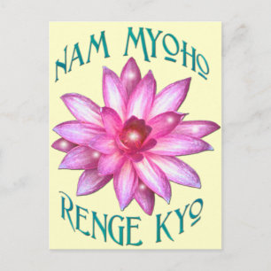 Nam Myoho Renge Kyo met Lotus Flower Design Briefkaart