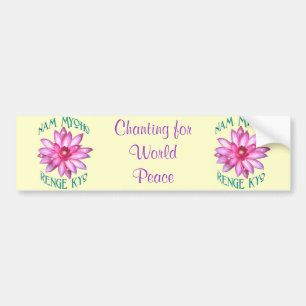 Nam Myoho Renge Kyo met Lotus Flower Design Bumpersticker