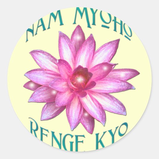 Nam Myoho Renge Kyo met Lotus Flower Design Ronde Sticker (Voorkant)