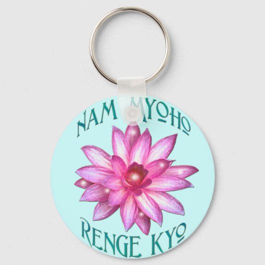 Nam Myoho Renge Kyo met Lotus Flower Design Sleutelhanger (Voorkant)