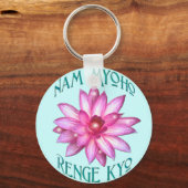 Nam Myoho Renge Kyo met Lotus Flower Design Sleutelhanger (Voorkant)