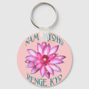 Nam Myoho Renge Kyo met Lotus Flower Design Sleutelhanger