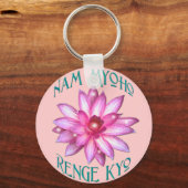 Nam Myoho Renge Kyo met Lotus Flower Design Sleutelhanger (Voorkant)