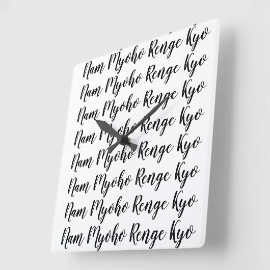 Nam Myoho Renge Kyo Vierkante Klok (Hoek)