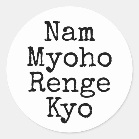 Nam Myoho Renge Kyo White boeddhism Mantra Ronde Sticker (Voorkant)
