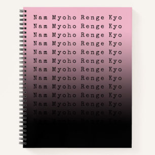 Nam Myoho Renge Kyo Zwart Roze Gradient Notitieboek