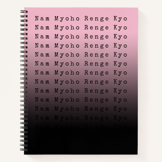 Nam Myoho Renge Kyo Zwart Roze Gradient Notitieboek (Voorkant)