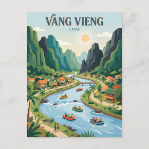 Nam Song-rivier, Vang Vieng Laos Briefkaart