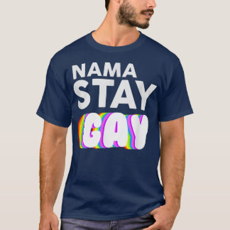 Nama Blijf Gay Funny LBGT Pride Awareness Maand s T-shirt