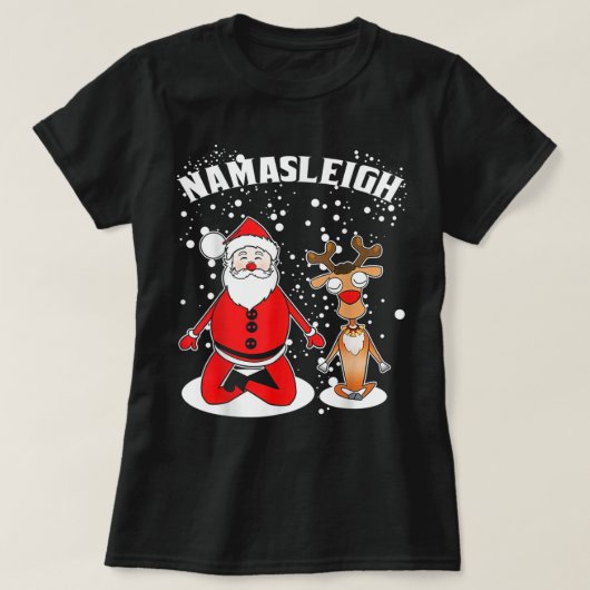 Nama-sleigh Namasleigh Funny Santa Reindeer Yoga C T-shirt (Design voorkant)