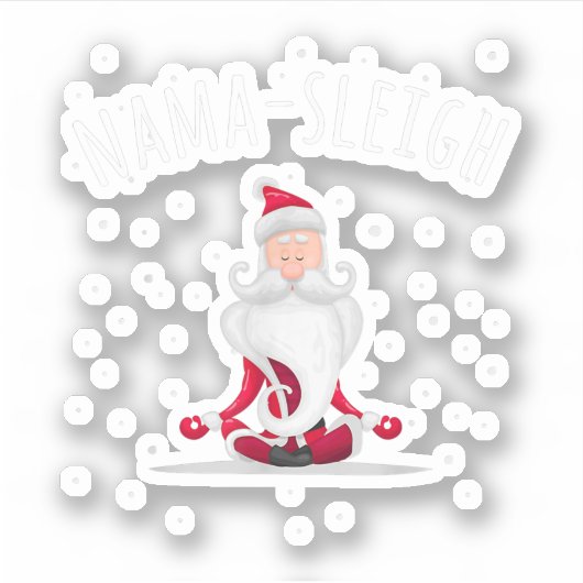 Nama-sleigh Namasleigh Funny Santa Yoga Kerstmis Sticker (Voorkant)