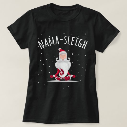 Nama-sleigh Namasleigh Funny Santa Yoga Kerstmis T-shirt (Design voorkant)