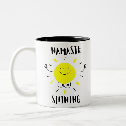 namaakglans tweekleurige koffiemok (Links)
