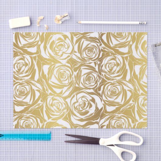 namaakgoud, rozen, patroon, kunstdeco, mooi, chic, tissuepapier (Craft)