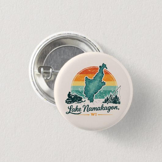Namakagonmeer, WI Ronde Button 3,2 Cm (Voorkant /achterkant)
