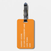 Namaqua oranje kleur naam bagagelabel (Achterkant verticaal)