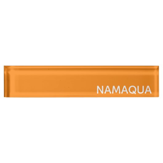 Namaqua oranje naamplaat naambordje (Voorkant)