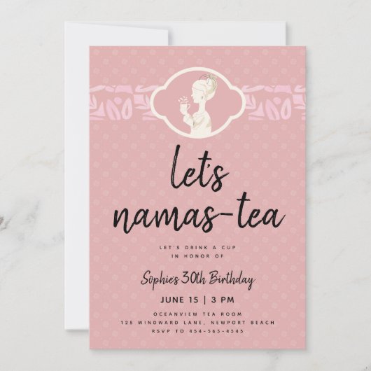 Namas-tea Grappig Schattige Chic Tea Party 30ste v Kaart (Voorkant)