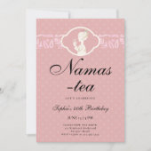 Namas-Tea Schattige Roze Blush 40ste Verjaardags T Kaart (Voorkant)