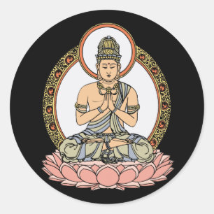 Namaskara Mudra Buddha Ronde Sticker