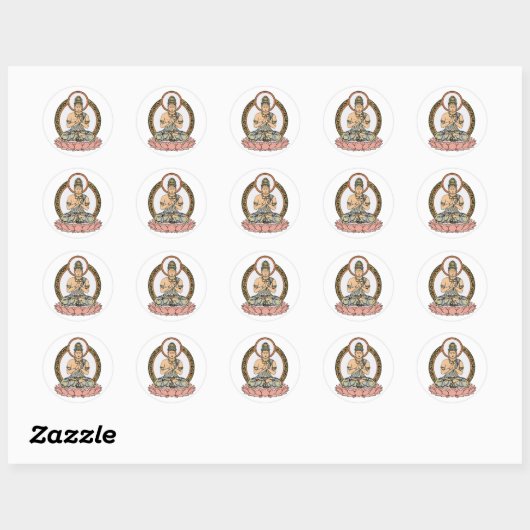 Namaskara Mudra Buddha Ronde Sticker (Vel)