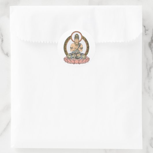 Namaskara Mudra Buddha Ronde Sticker (Tas)