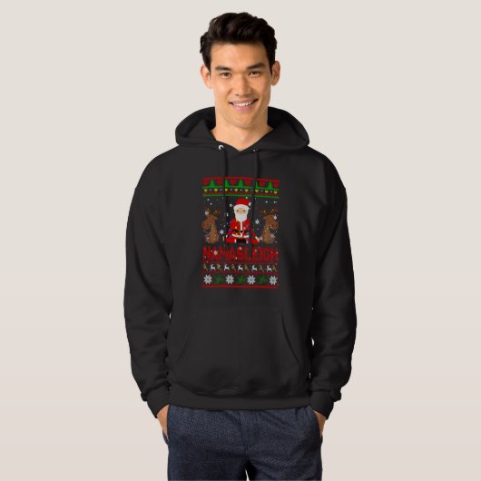 Namasleigh Christmas Sweater Santa Reindeer Workou (Voorkant volledig)