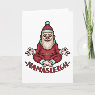 Namasleigh Funny Santa Claus Yoga Meditate Xmas Kaart