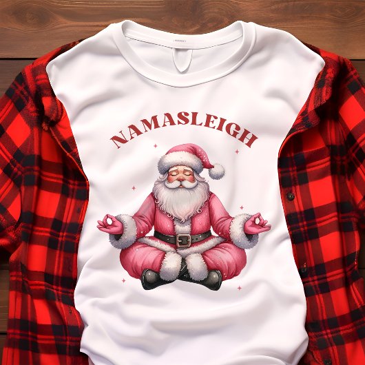 Namasleigh Funny Santa Yoga Kerstmis Tri-Blend Shirt