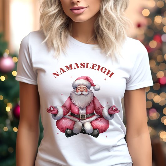 Namasleigh Funny Santa Yoga Kerstmis Tri-Blend Shirt