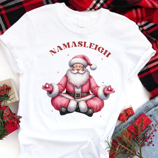 Namasleigh Funny Santa Yoga Kerstmis Tri-Blend Shirt