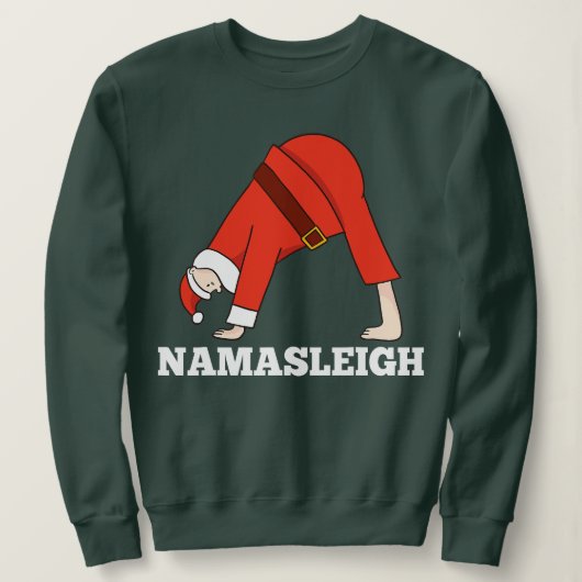 NamaSleigh Kerstmis Yoga Namaste Trui (Design voorkant)