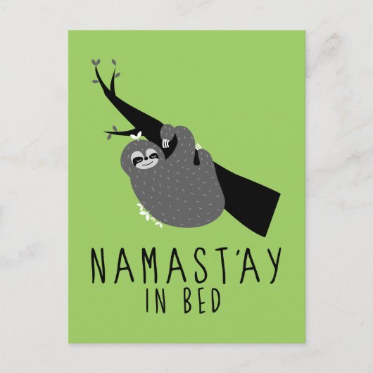 namast 'ay in bed luiaard briefkaart (Voorkant)