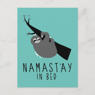 namast ' ay in bed sloth briefkaart
