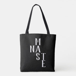 Namast  dubbelzijdig zwart wit tote bag